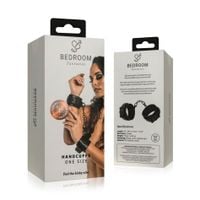 bedroom fantasies - faux leather handcuffs black