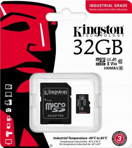 Kingston Industrial microSDHC 32GB Class 10 A1 pSLC + SD Adapter na Arena.pl