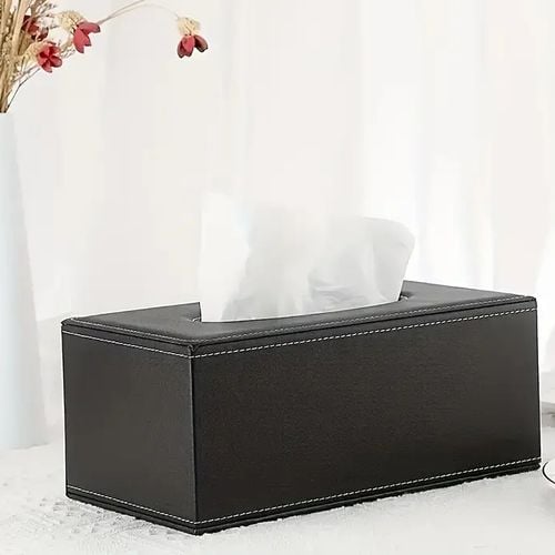 POJEMNIK PUDEŁKO NA CHUSTECZKI CHUSTECZNIK CZARNY Eko Skórka Elegancki na Arena.pl