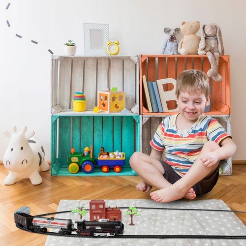 POCIĄG KOLEJKA ELEKTRYCZNA TORY LOKOMOTYWA 3 WAGONY 270CM DŁUGOŚCI STACJA na Arena.pl