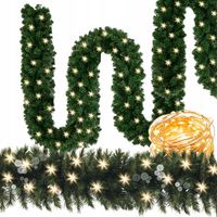 GIRLANDA choinkowa LED ŚWIĄTECZNA 2,7m zielona sztuczna świerkowa ŁAŃCUCH
