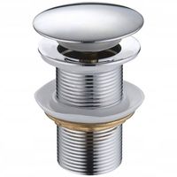 KOREK UMYWALKOWY AUTOMATYCZNY BEZ PRZELEWU klik klak SREBRNY