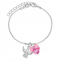 Srebrna Bransoletka Aniołek dla Dziewczynki Anioł Serce Komunia Prezent 925