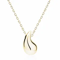 POZŁACANY SREBRNY NASZYJNIK GŁADKI SOPEL KROPLA ŁEZKA WYSOKI POŁYSK SREBRO