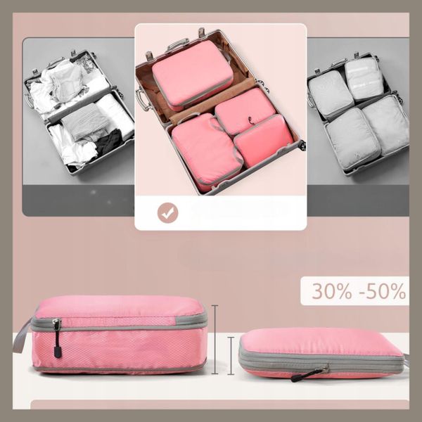 Organizer Kompresyjny  Zestaw 3 Szt     Różowy zdjęcie 5