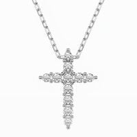 naszyjnik z białego srebra 925 z diamentem (brylantem) 0,09 ct lab