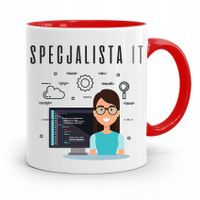 Kubek Czerwony Informatyka Programisty Specjalista Z Nadrukiem Ze Zdjęciem