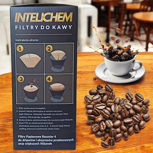 Filtry Do Kawy Papierowe Rozmiar 4 200 Sztuk Brązowe Niebielone na Arena.pl