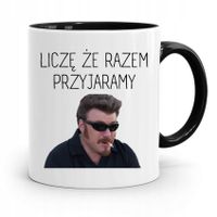 Kubek Czarny Dla Chłopaka Liczę Że Przyjaramy Z Nadrukiem Ze Zdjęciem