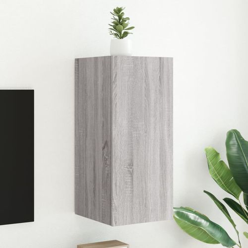 Ścienna szafka TV z LED, szary dąb sonoma, 30,5x35x70 cm na Arena.pl