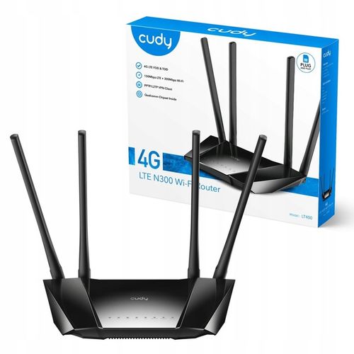 Router Wi-Fi modem Cudy LT400 4G CAT4 karta SIM LTE 300Mbps Ruter Wi-Fi 4++ na Arena.pl