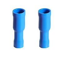2x Konektor rurkowy żeński 4mm izolowany niebieski 14-16 AWG