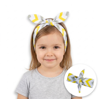 opaska dziecięca wiązana ze wzorem szaro żółta o20w48