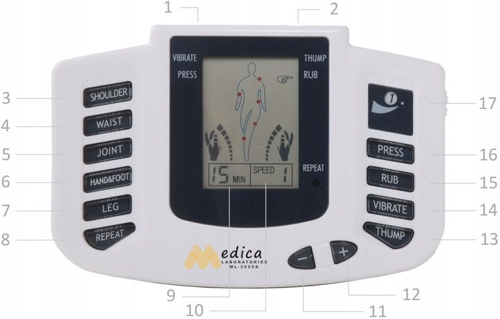 ELEKTROSTYMULATOR MIĘŚNI NERWÓW TENS EMS-MOCNY zdjęcie 2