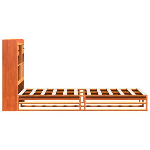 Łóżko z regałem, bez materaca, woskowy brąz, 75x190 cm, sosnowe na Arena.pl