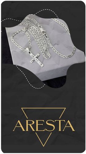 ŁAŃCUSZEK Z KRZYŻYKIEM KRZYŻ SREBRNY 925 DŁUGOŚĆ 55cm SPLOT GUCCI PUDEŁKO na Arena.pl