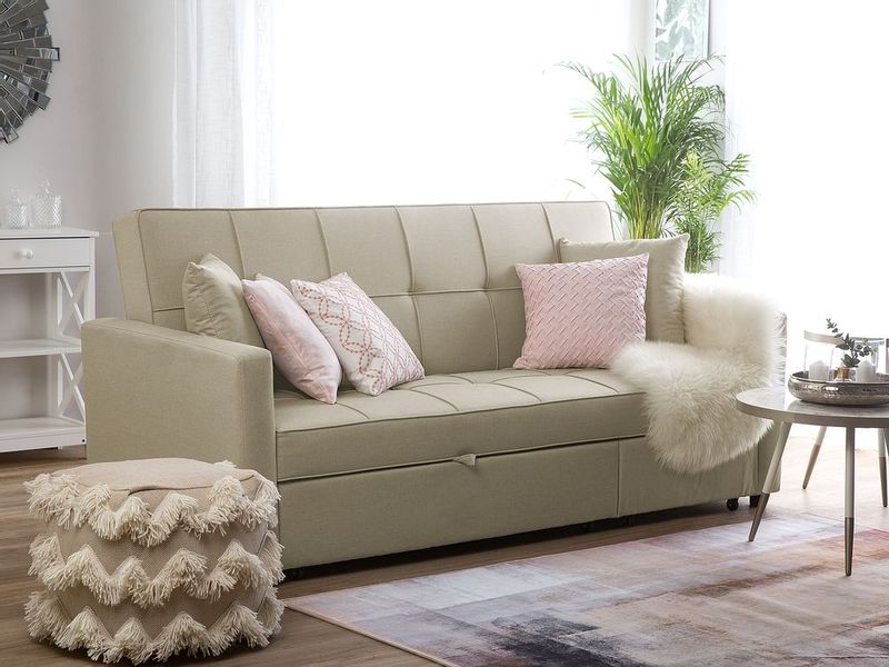 Sofa rozkładana beżowa GLOMMA zdjęcie 2