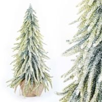 CHOINKA SZTUCZNA mała gęsta biała NA BIURKO śnieg PE OŚNIEŻONA 49 cm