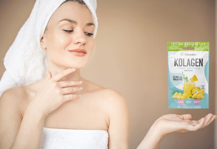 10x INTENSON KOLAGEN + KWAS HIALURONOWY + WITAMINA C do picia ananasowy zdjęcie 4