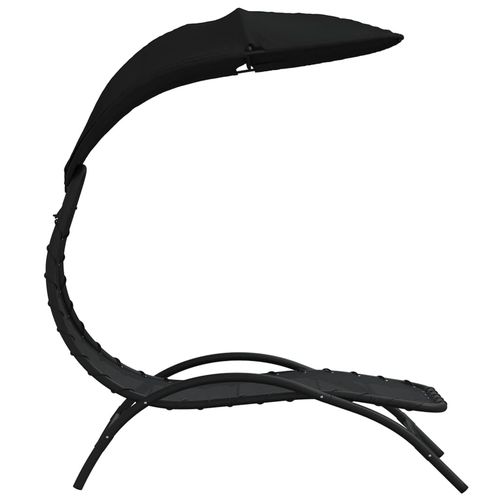 Leżak z zadaszeniem, czarny, 167x80x195 cm, tkanina i stal na Arena.pl