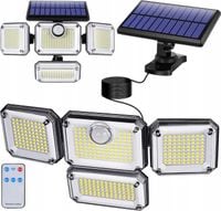 LAMPA SOLARNA LED 4w1 ZEWNĘTRZNA CZUJNIK RUCHU ZMIERZCHU + PILOT Koanni