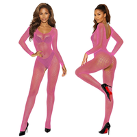 Bodystocking 2061 SoftLine Pink Zmysłowa Siateczkowa Bielizna One Size