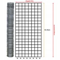 SIATKA LEŚNA 180/19/10 M rolka 25m OCYNKOWANA pola sady lasy budowa STRONG