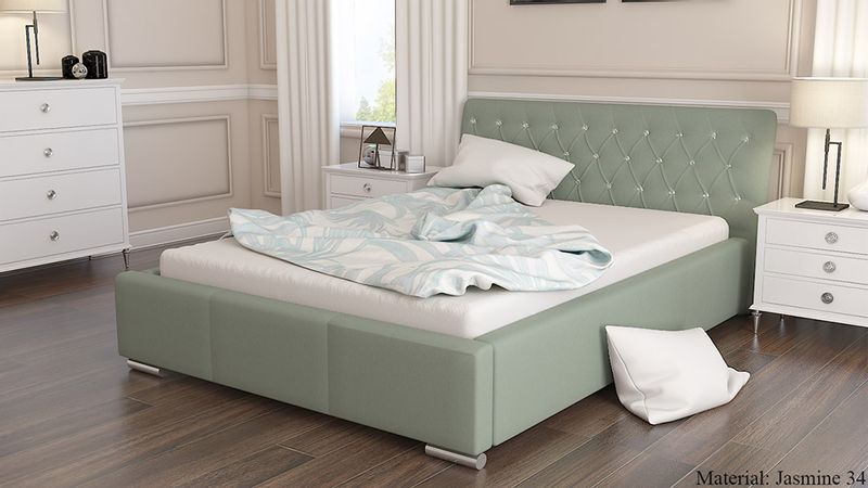 STYLOWE ŁÓŻKO 160X200 TAPICEROWANE NOWOŚĆ Z POJEMNIKIEM zdjęcie 2