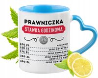 Dla Prawniczki Kubek Błękitny Z Uszkiem W Kształcie Serca Na Prezent