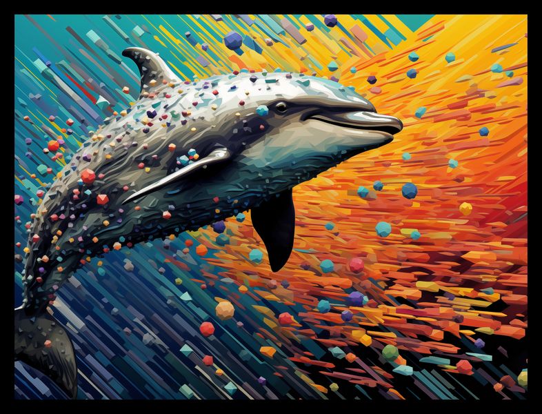Plakat 40x30cm Delfin w Palecie Barw zdjęcie 2