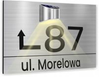 Tabliczka adresowa Tablica numer domu 40x30 cm lampka solarna RÓŻNE WZORY