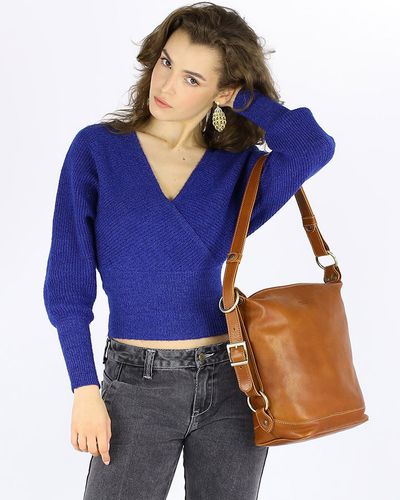 Torebka na szerokim pasku torba skórzana z Toscanii - MARCO MAZZINI camel na Arena.pl