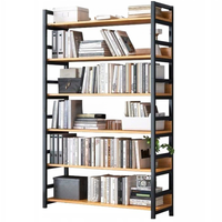 INDUSTRIALNY REGAŁ STOJĄCY RUSTYKALNY 6 PÓŁEK DRABINKA NA KSIĄŻKI 174 CM