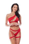 Giselle Red Set (Top&Thong/Top&Figi) Xxl/Xxxl