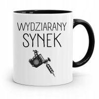 Kubek Czarny Prezent Dla Syna Wydziarany Synek Z Nadrukiem Ze Zdjęciem