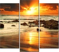 90 80CM OBRAZ T3 ELEM WSCHÓD SŁOŃCA WZBURZONYM OCEANEM DRUK ŚCIENNY