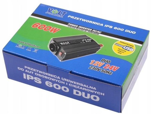 PRZETWORNICA VOLT 12/24V 230V 300/600W TIR + USB na Arena.pl