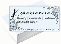 Wizytówki firmowe 200 szt RÓŻNE WZORY do wyboru KWIACIARNIA