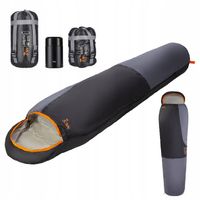 Lekki Śpiwór Turystyczny Mumia z Kapturem Kempingowy Pod Namiot z Pokrowcem