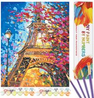 malowanie po numerach bez ramki wieża eiffla 40x50