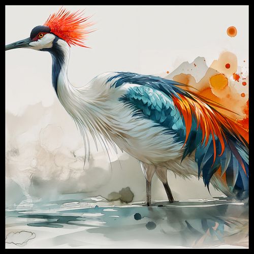 Plakat 70x70cm Żuraw w Akwareli na Arena.pl