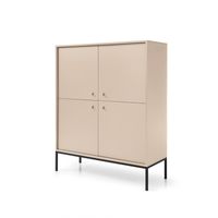 Komoda czterodrzwiowa MOLLY beżowa witryna