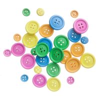 GUZIKI DREWNIANE MIX, 30 SZT. - NEON 0405 A'6