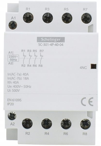 Stycznik modułowy SC301 4P 40A TYP 40 4Z SCHELINGER zdjęcie 1