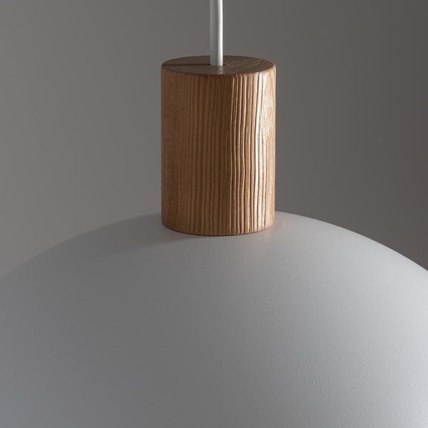 Lampa wisząca kopuła do salonu Oslo 4851 TK Lighting drewniana biała zdjęcie 5