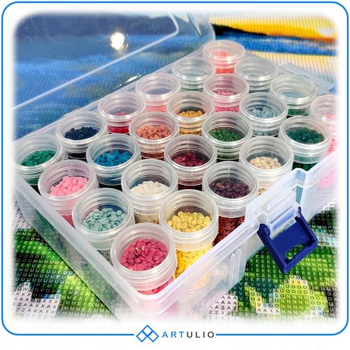 Zestaw 24 pojemników do diamond painting akcesoria haft diamentowy mozaika na Arena.pl