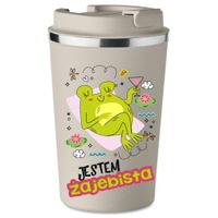 KUBEK TERMICZNY Premium beżowy prezent Dzień Kobiet ZA*EBISTA KT_449_b