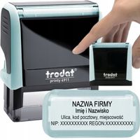 PIECZĄTKA TRODAT 4911 DO 4 LINII FIRMOWA IMIENNA BIUROWA PROJEKT + GUMKA
