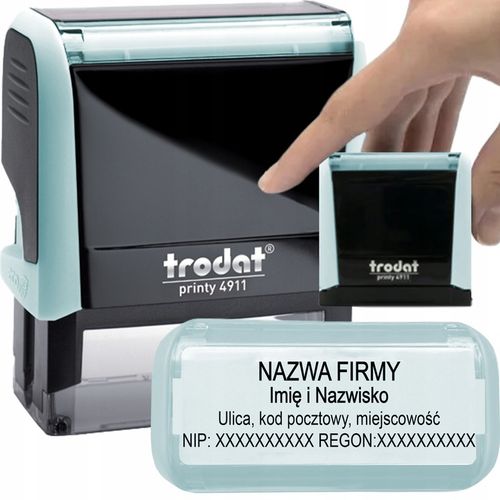 PIECZĄTKA TRODAT 4911 DO 4 LINII FIRMOWA IMIENNA BIUROWA PROJEKT + GUMKA na Arena.pl