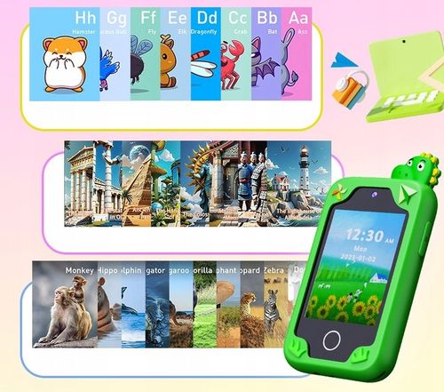 TELEFON DLA DZIECI SMARTFON ZABAWKOWY KAMERA LATARKA GRY POLSKIE MENU SMYCZ na Arena.pl